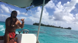 salma hayek enjoying on boat